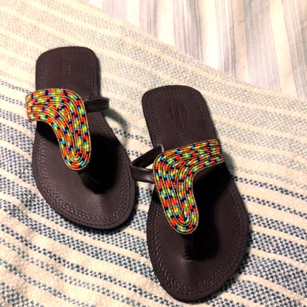 Brand New Colorful Beaded Women's Sandals